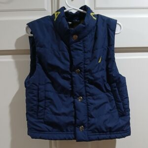 Nautica Dark Blue Vest with Bright Yellow Details 3t